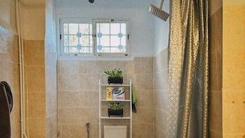 Secador de cabelo, toalhas de banho, sabonete, papel higiênico