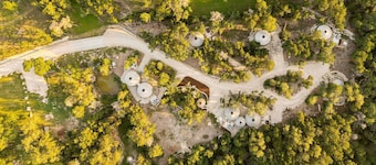Bronco • Modern Yurt‑Cabin w/ Hot Tub + Swings