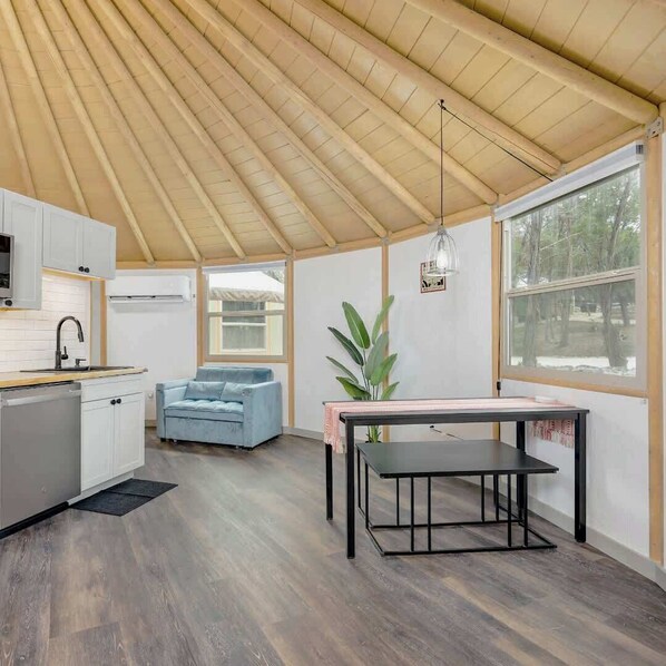 Interior - Monroe: Hill Country Luxe Yurt | Hot Tub | Glamp (Canyon Lake)