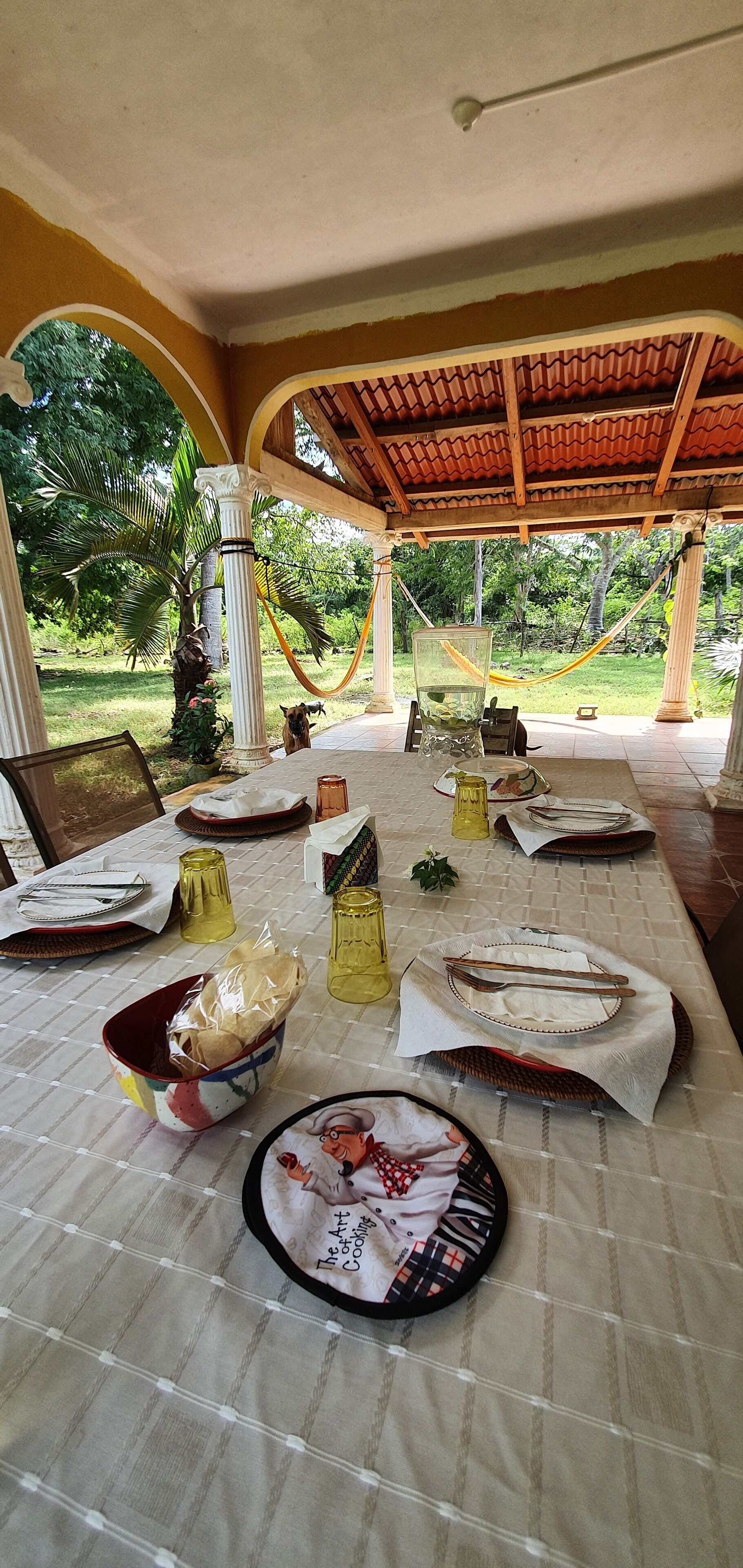 Outdoor banquet area