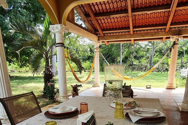 Outdoor banquet area