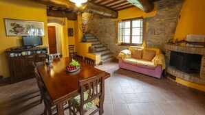 Fireplace, table tennis