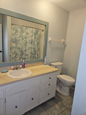 Séchoir à cheveux, serviettes fournies, savon, shampooing