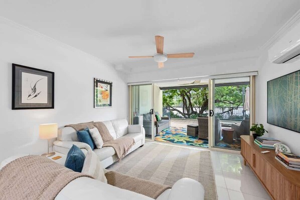 Smart TV, books, stereo, computer monitors