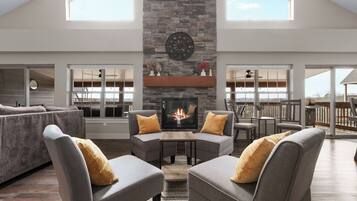 Smart TV, fireplace, video games