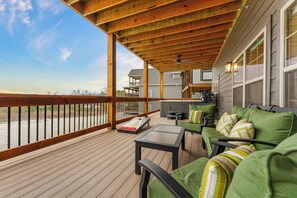 Terrace/patio - Lake Escape: Views, Hot Tub, Game Room & Pools (Hollister)
