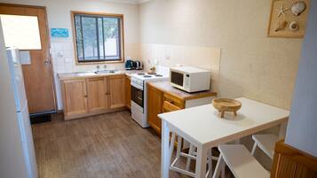 Fridge, microwave, stovetop, toaster