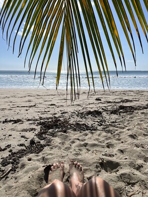 Sun-loungers, beach towels
