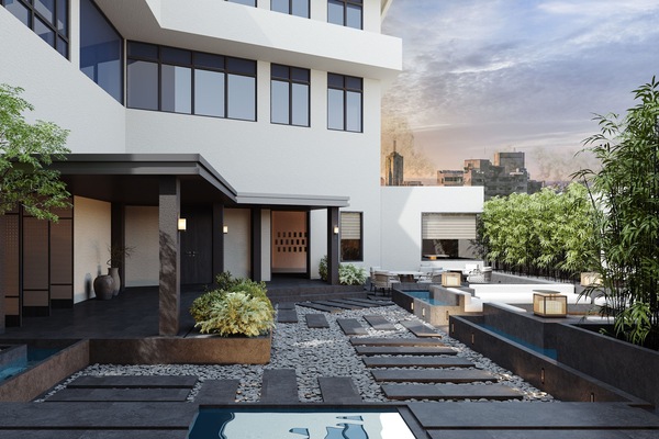 Majoituspaikan julkisivu