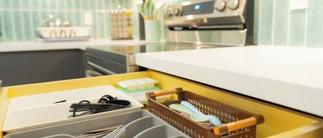 Microwave, oven, stovetop, dishwasher