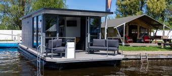 Luxurious houseboat on the water