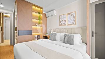 Apartemen, 1 Tempat Tidur Queen, pemandangan kota | Setrika/meja setrika dan Wi-Fi gratis