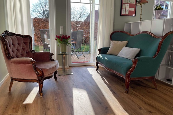 Ferienwohnung, 55 qm, 1-2 Personen-Wohnzimmer der Ferienwohnung "am Kittken"