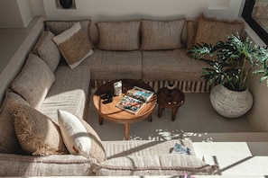 Luxury Villa, Pool View | Living area | Flat-screen TV