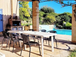 Outdoor dining - Quiet villa with maxi pool (Peymeinade)
