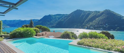 Piscina all'aperto, lettini