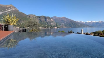 Seasonal outdoor pool, sun loungers