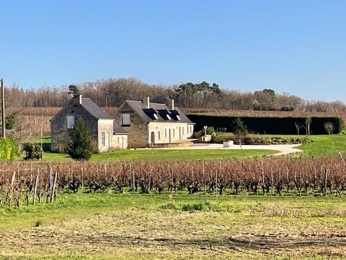 Gîte viticole tout inclus, jardin 3000m², vélos offerts, proche Saumur-Chinon-Langeais
