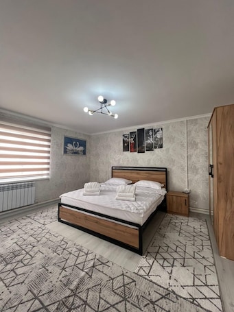 Standard Double Room, Lanai, City View | Desk, laptop workspace, blackout drapes, soundproofing. Arbat Toktogul Hotel