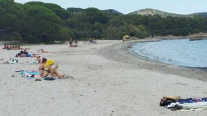 Une plage où des gens prennent des bains de soleil et se détendent.