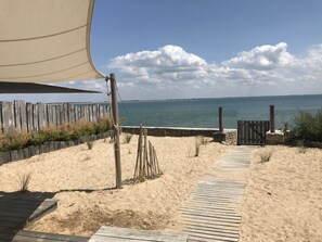 在海灘附近