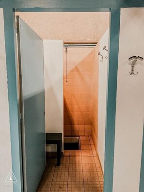 Shower, towels, toilet paper