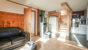 Basic Chalet | Living area | TV, fireplace