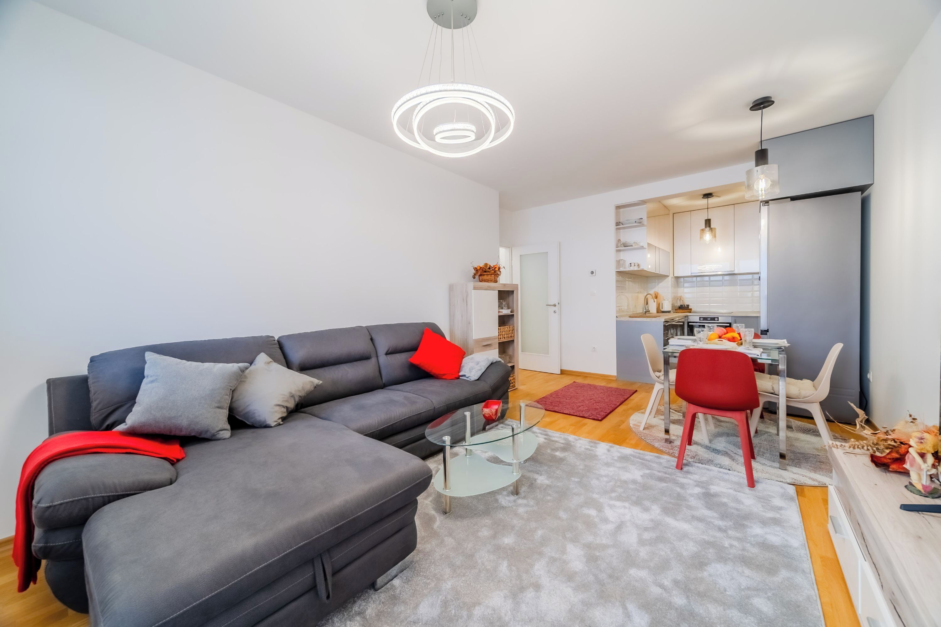 Family Apartment, Multiple Bedrooms (Modern Oasis With Terrace) | Living room | Flat-screen TV