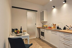 Honeymoon Apartment, Multiple Bedrooms, Sea Facing (Sea and City Retreat Opatija) | Private kitchen | Fridge, oven, stovetop, dishwasher
