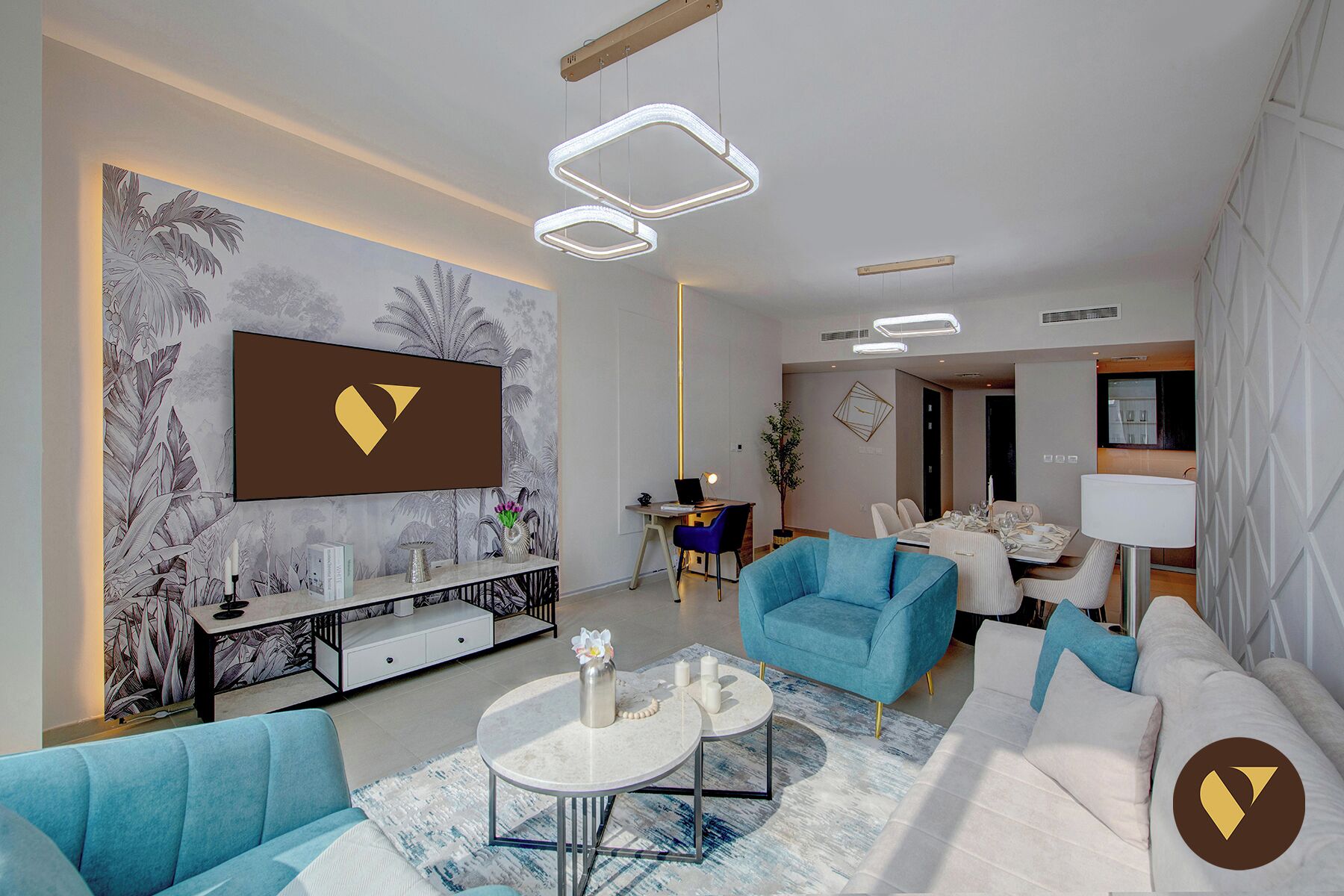 Luxury Apartment, Canal View | Living area | Flat-screen TV