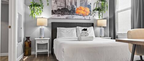 1 室のベッドルーム、アイロン / アイロン台、WiFi (無料)、ベッドシーツ