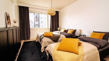 3 makuuhuonetta, silitysrauta/-lauta, vauvan matkasänky, ilmainen Wi-Fi