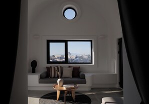 Superior Suite, Sea View | Living area | Smart TV - The Duchess (Therasia)