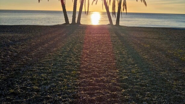 På stranden
