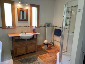 Shower, hair dryer