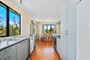 Fridge, microwave, dishwasher, toaster