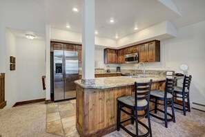 Fridge, microwave, oven, dishwasher - NEW! Spacious Upstairs Townhome with Private Garage (Breckenridge)