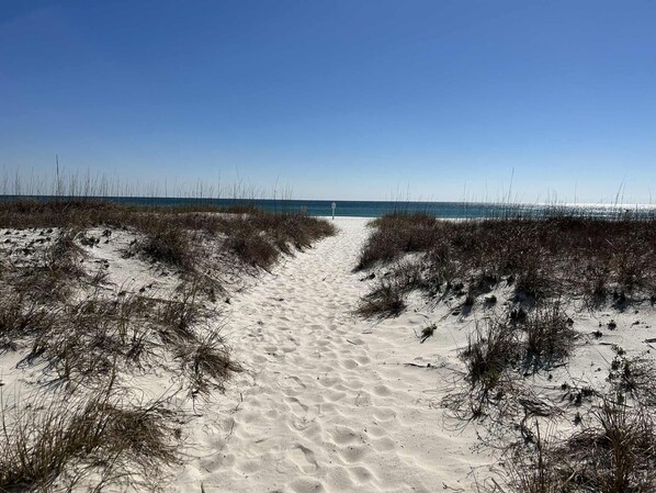Beach nearby, sun-loungers, beach towels