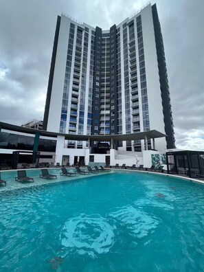 Outdoor pool, a heated pool