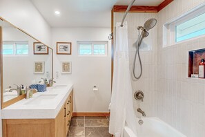 Hair dryer, towels