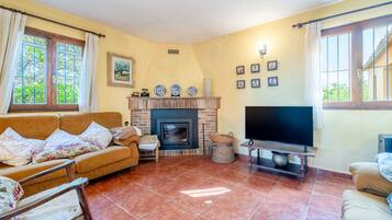 Télévision, cheminée