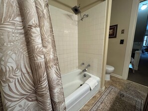 Eco-friendly toiletries, hair dryer, towels, soap