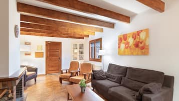 Télévision, cheminée, table de tennis de table