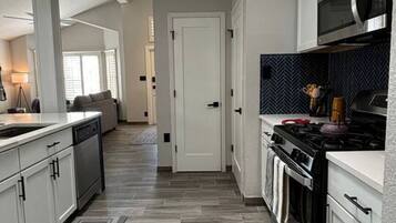 Microwave, oven, stovetop, dishwasher
