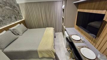 Apartamento | 1 quarto, espaço de trabalho para notebook, cortinas blackout