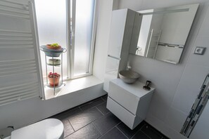 Dusche, Haartrockner, Handtücher