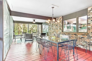 Outdoor dining - Secluded Riverfront Getaway (South Haven)
