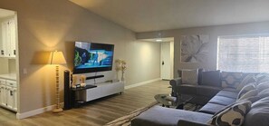 Smart TV, fireplace, video games