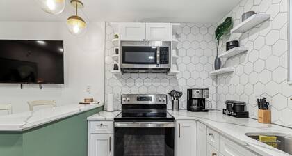 Modern Two Bedroom Family Retreat, Fireplace outside of Fishtown