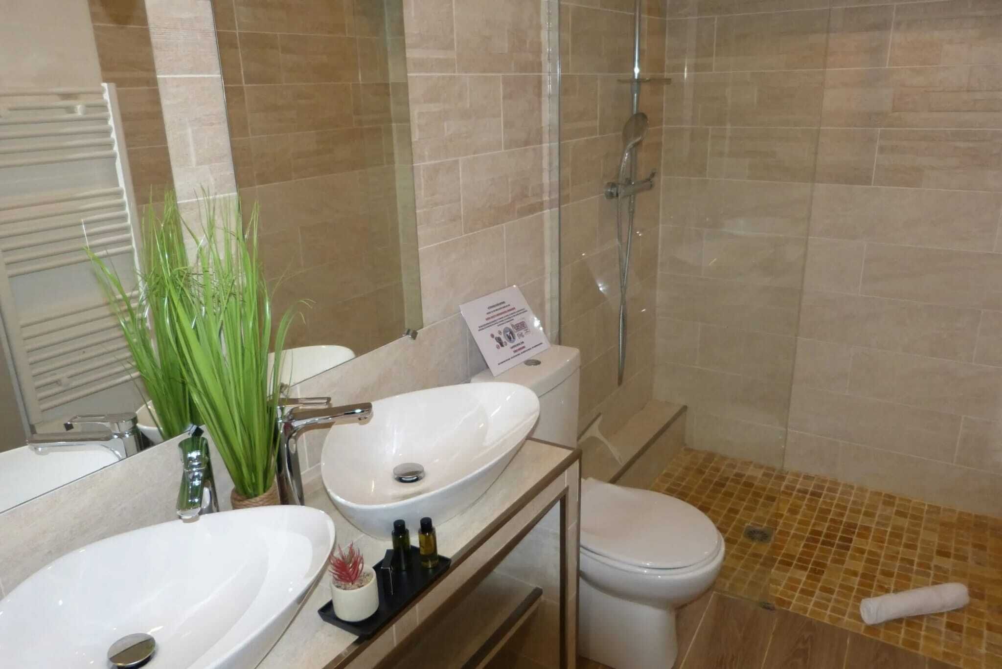 Dusche, Haartrockner, Handtücher